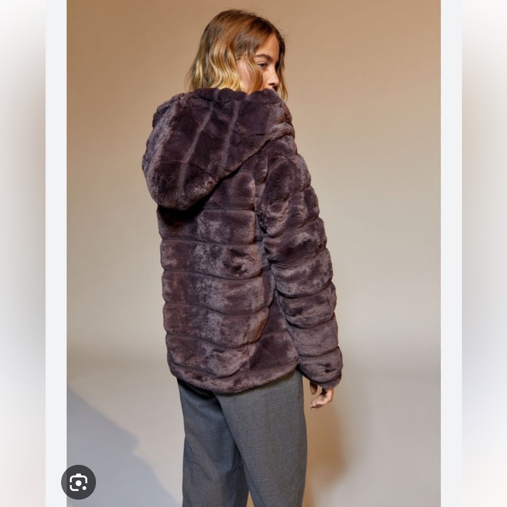 Apparis Hooded Faux Fur Jacket Medium